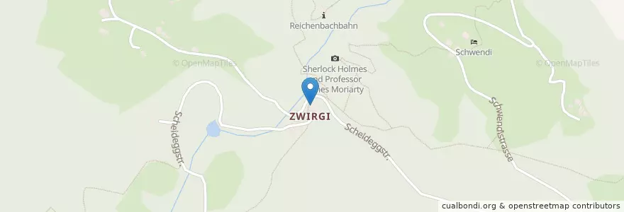 Mapa de ubicacion de Zwirgi en 스위스, 베른, Verwaltungsregion Oberland, Verwaltungskreis Interlaken-Oberhasli, Schattenhalb.