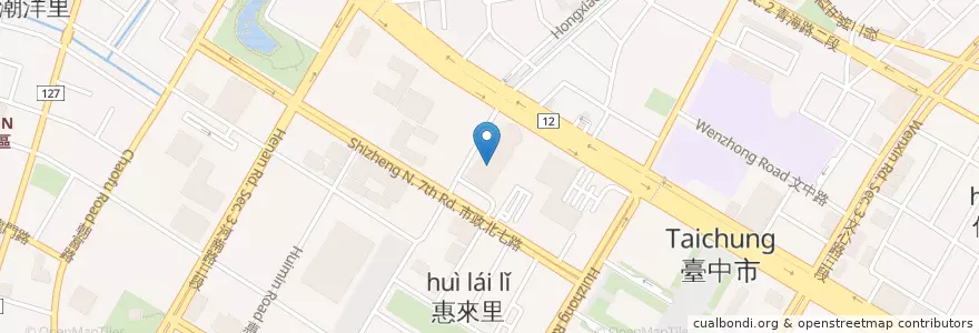 Mapa de ubicacion de 新光影城13樓廁所 en Taiwan, Taichung, 西屯區.
