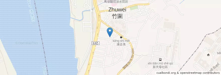 Mapa de ubicacion de 囍麻辣 en Taïwan, Nouveau Taipei, Tamsui.