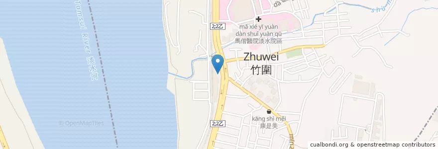 Mapa de ubicacion de 洋城義大利餐廳 en Taiwan, 新北市, 淡水區.