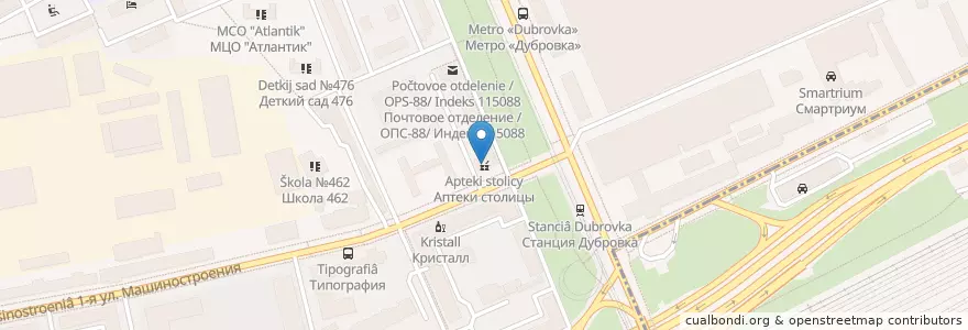 Mapa de ubicacion de Аптеки столицы en Russia, Central Federal District, Moscow, South-Eastern Administrative Okrug, Yuzhnoportovy District.