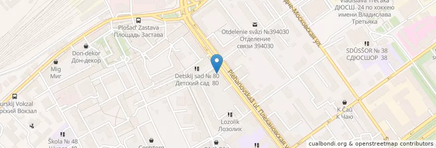 Mapa de ubicacion de Альфа-Банк en ロシア, 中央連邦管区, Воронежская Область, Городской Округ Воронеж.