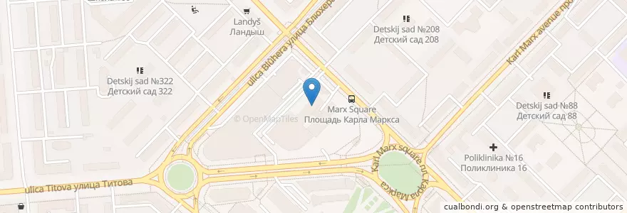 Mapa de ubicacion de Альфа-Банк en روسیه, Сибирский Федеральный Округ, استان نووسیبیرسک, Городской Округ Новосибирск.