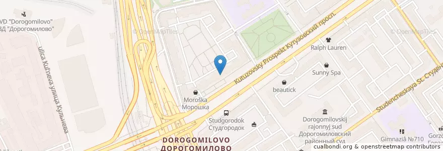 Mapa de ubicacion de Альфа-Банк en Russland, Föderationskreis Zentralrussland, Moskau, Westlicher Verwaltungsbezirk, Район Дорогомилово.