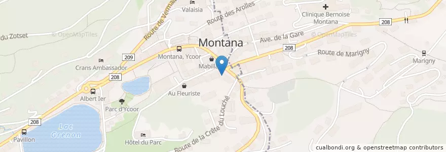 Mapa de ubicacion de Chez Chico en Svizzera, Vallese, Sierre, Crans-Montana.
