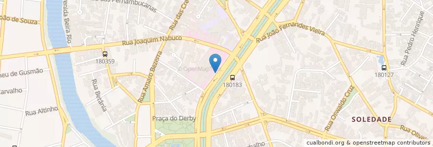 Mapa de ubicacion de Hospital da Restauração en ブラジル, 北東部地域, ペルナンブーコ, Região Geográgica Imediata Do Recife, Região Geográfica Intermediária Do Recife, Região Metropolitana Do Recife, レシフェ.