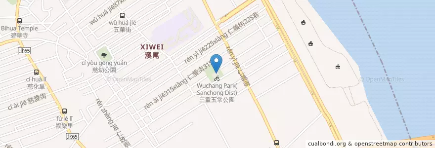 Mapa de ubicacion de 新北市立圖書館 五常分館 en تایوان, 新北市.