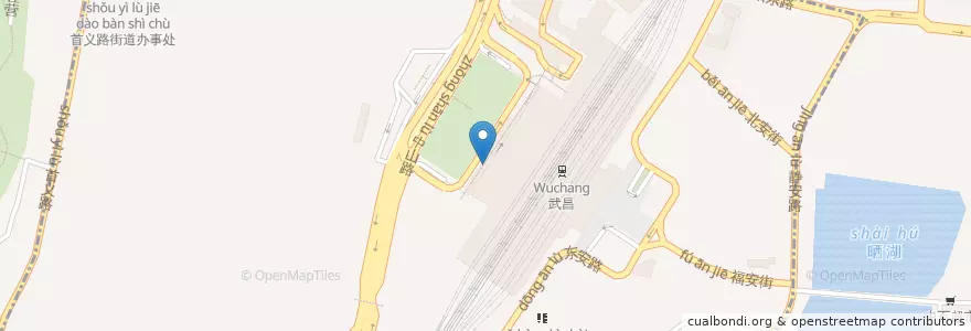 Mapa de ubicacion de 中国工商銀行 en 中国, 湖北省, 武漢市, 武昌区, 首义路街道.