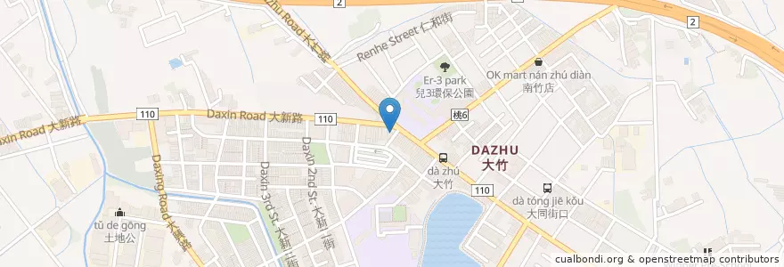 Mapa de ubicacion de 蘆竹區農會大竹辦事處 en Taiwan, Taoyuan, Luzhu.