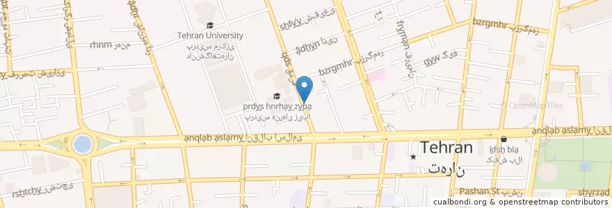 Mapa de ubicacion de کافه نزدیک en ایران, استان تهران, شهرستان تهران, تهران, بخش مرکزی شهرستان تهران.