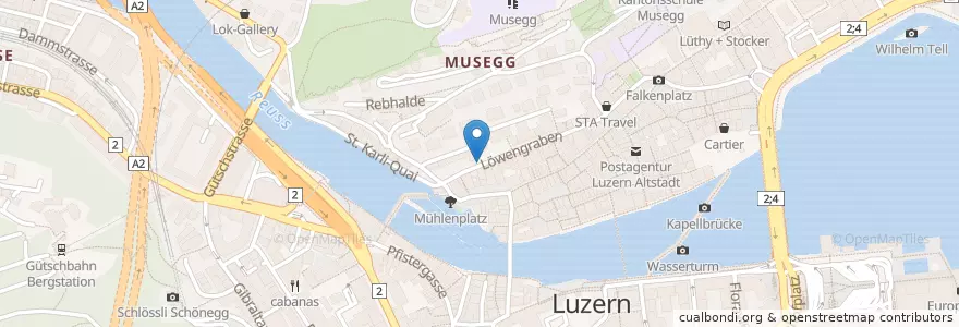 Mapa de ubicacion de Veloparkplatz en Svizzera, Lucerna, Luzern.