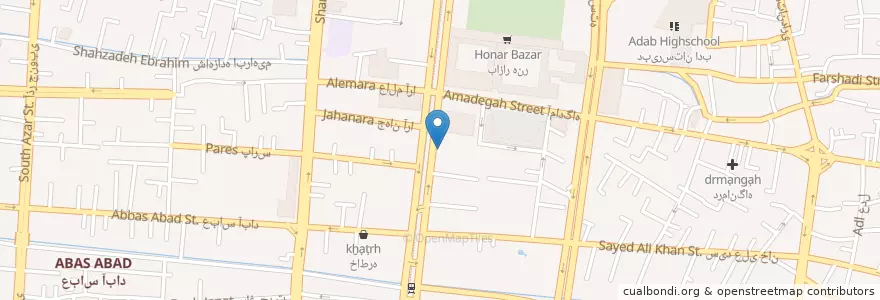 Mapa de ubicacion de Kababi Emtehan en 이란, استان اصفهان, شهرستان اصفهان, بخش مرکزی شهرستان اصفهان, اصفهان.