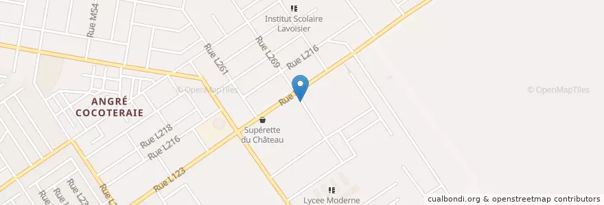 Mapa de ubicacion de Le bourgeois en 코트디부아르, 아비장, Cocody.
