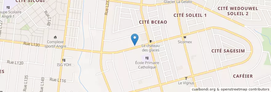 Mapa de ubicacion de Bar Restaurant Eclipse en Fildişi Sahili, Abican, Cocody.
