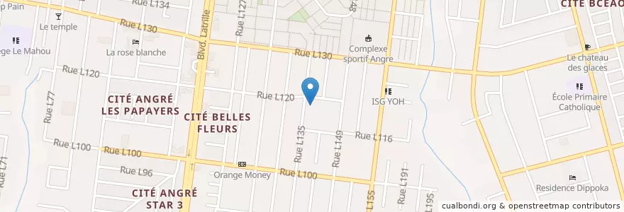 Mapa de ubicacion de Églises St Ambroise Ma vigne en コートジボワール, アビジャン, Cocody.
