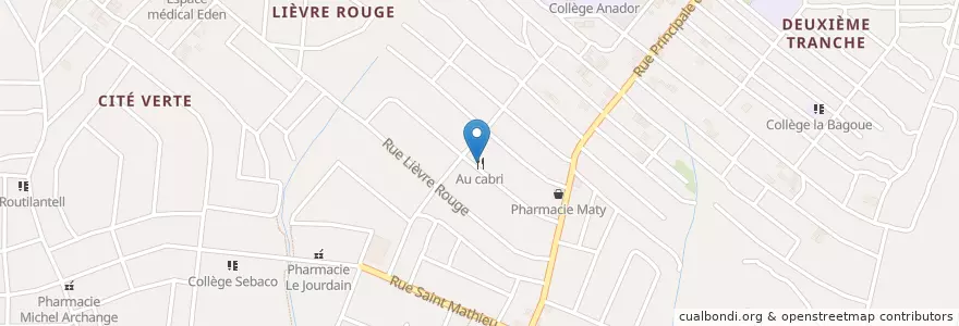 Mapa de ubicacion de Au cabri en ساحل عاج, آبیجان, Yopougon.