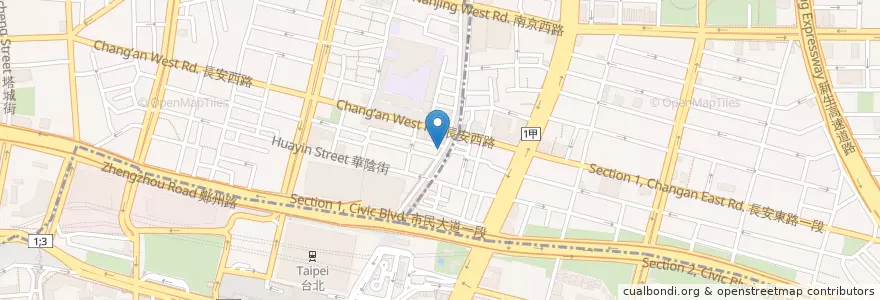 Mapa de ubicacion de 荷蘭小鬆餅長安店 en 臺灣, 新北市, 臺北市, 中山區.