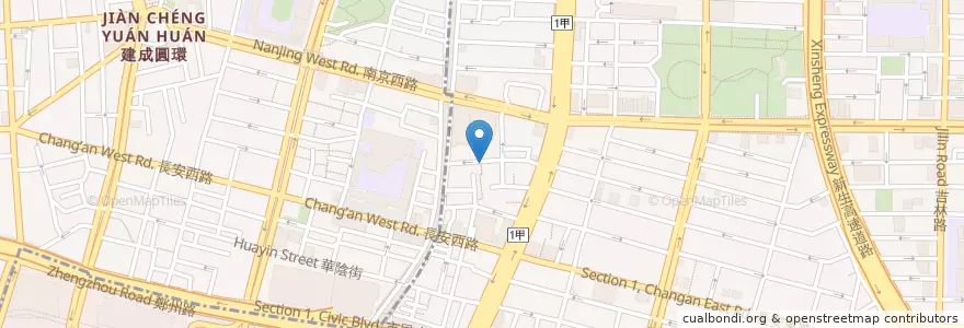 Mapa de ubicacion de 原味麵館 en تایوان, 新北市, تایپه, 中山區.