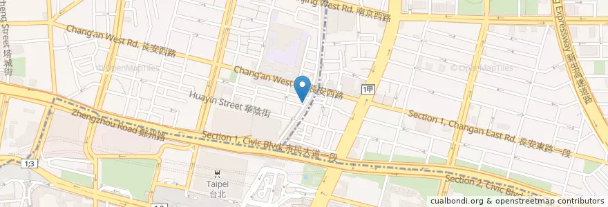 Mapa de ubicacion de 許記燒辣 en تایوان, 新北市, تایپه, 中山區.