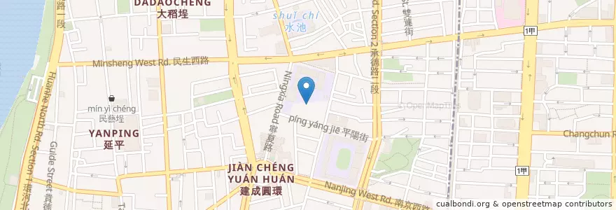 Mapa de ubicacion de 台北市私立德星幼稚園 en Taiwan, Nuova Taipei, Taipei, Distretto Di Datong.