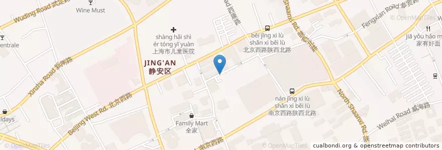 Mapa de ubicacion de Manner en Cina, Shanghai, Distretto Di Jing'an.