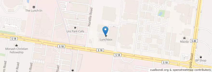 Mapa de ubicacion de Lunchbox en Australia, Victoria, City Of Monash.
