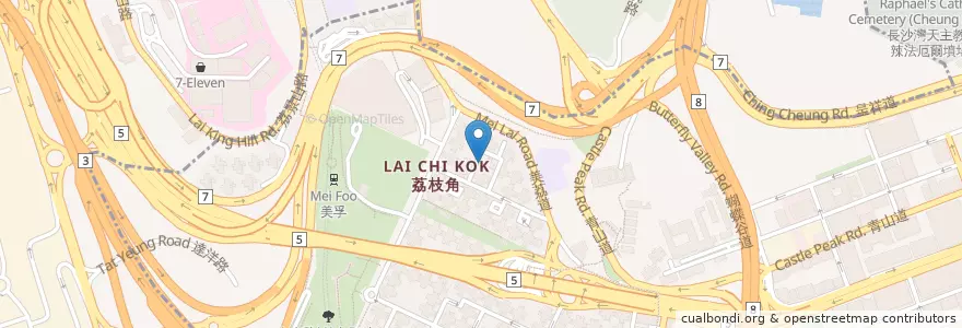 Mapa de ubicacion de 友樂亭日本料理 en 中国, 广东省, 香港, 九龍, 新界, 深水埗區.