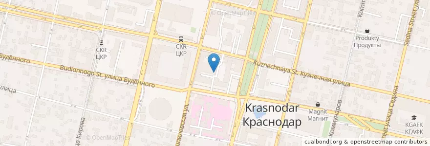 Mapa de ubicacion de Антикафе "ЧИЛАНГАРТ" en Russland, Föderationskreis Südrussland, Region Krasnodar, Городской Округ Краснодар.