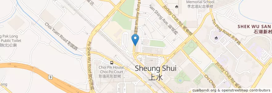 Mapa de ubicacion de 回春藥房 Wiu Chun Dispensary en الصين, هونغ كونغ, غوانغدونغ, الأقاليم الجديدة, 北區 North District.