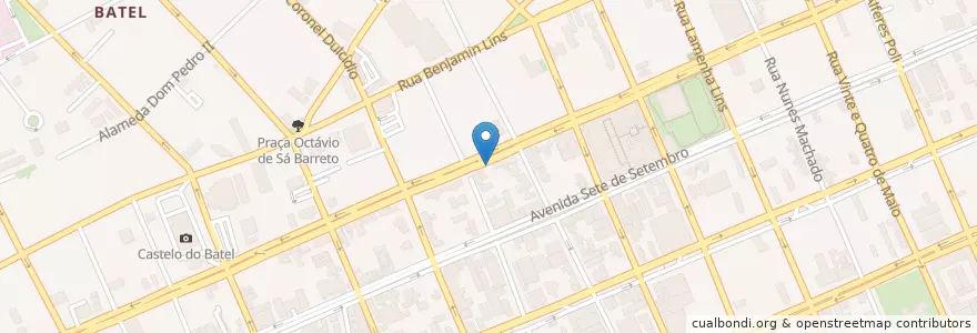 Mapa de ubicacion de DeRose Method Batel en ブラジル, 南部地域, パラナ, Região Geográfica Intermediária De Curitiba, Região Metropolitana De Curitiba, Microrregião De Curitiba, クリチバ.