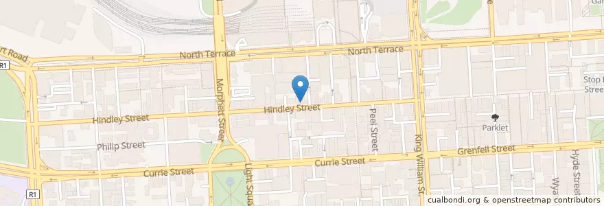 Mapa de ubicacion de Falafel House en Australië, Zuid-Australië, Adelaide, Adelaide City Council.