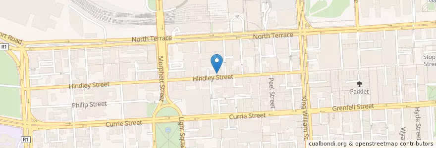 Mapa de ubicacion de Pizza Rev en Australië, Zuid-Australië, Adelaide, Adelaide City Council.
