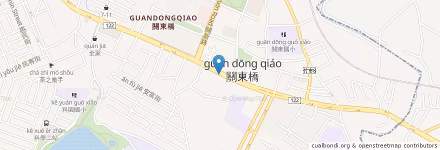 Mapa de ubicacion de 新竹關東橋郵局 en 台湾, 台湾省, 新竹市, 東区.
