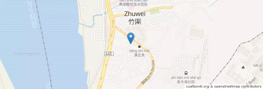 Mapa de ubicacion de 樓尚義式料理 en تایوان, 新北市, 淡水區.