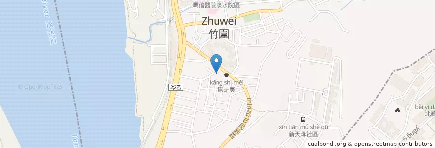 Mapa de ubicacion de 絕配Pasta en Taïwan, Nouveau Taipei, Tamsui.