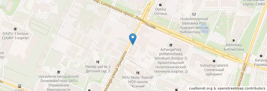Mapa de ubicacion de Лусан en Russia, Northwestern Federal District, Arkhangelsk Oblast, Primorsky District, Городской Округ Архангельск.