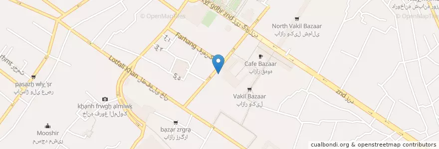 Mapa de ubicacion de Vakil restaurant en Iran, Fars Province, Shiraz County, بخش مرکزی, Shiraz.