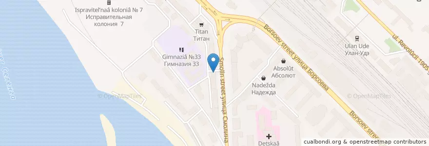 Mapa de ubicacion de Sushi House en Russland, Föderationskreis Ferner Osten, Burjatien, Городской Округ Улан-Удэ.