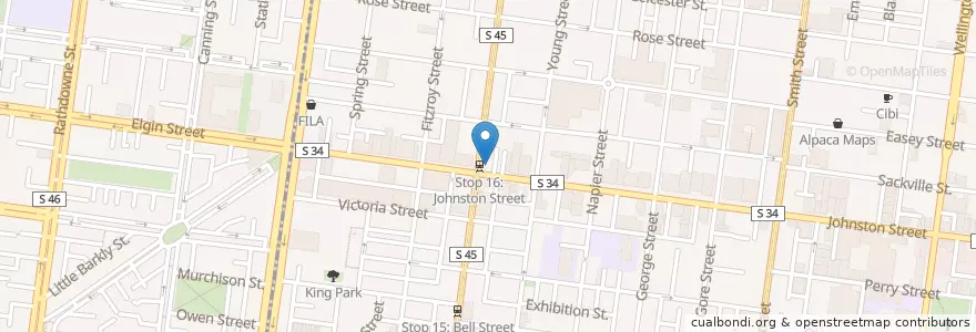 Mapa de ubicacion de Stone Hotel en 오스트레일리아, Victoria, City Of Yarra.
