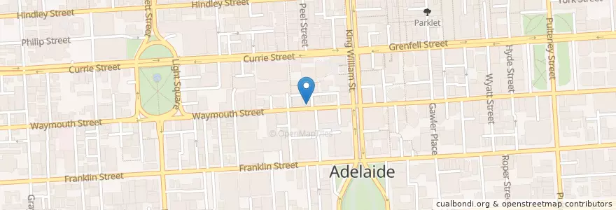 Mapa de ubicacion de Melt en Австралия, Южная Австралия, Adelaide, Adelaide City Council.