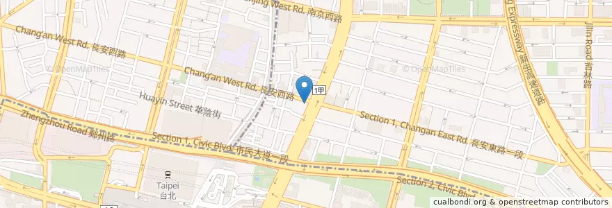 Mapa de ubicacion de 滿樂門 en تایوان, 新北市, تایپه, 中山區.