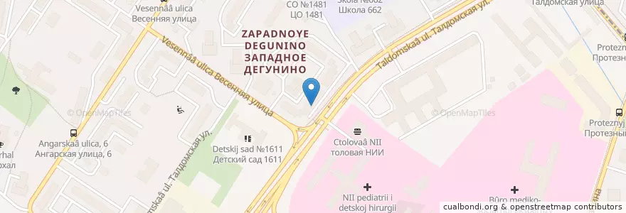 Mapa de ubicacion de район Западное Дегунино en Rússia, Distrito Federal Central, Москва, Северный Административный Округ, Район Западное Дегунино.