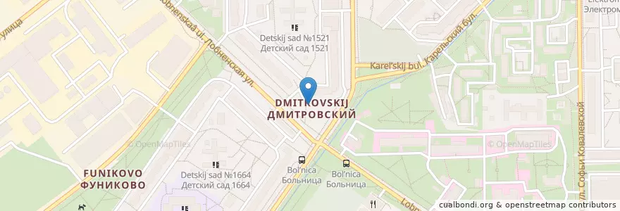 Mapa de ubicacion de Dmitrovsky District en Russia, Central Federal District, Moscow, Northern Administrative Okrug, Dmitrovsky District.