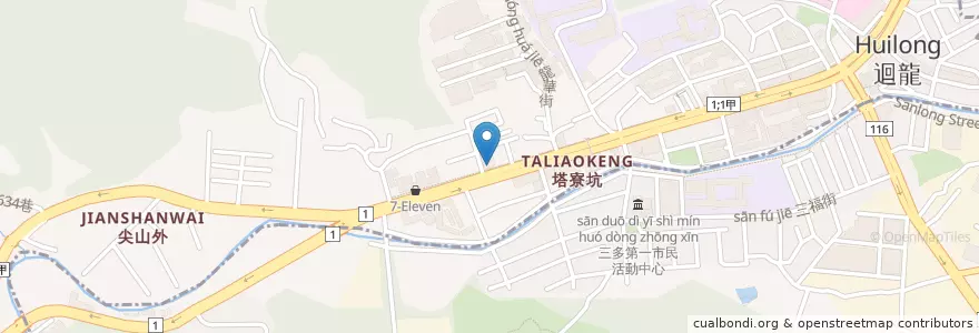 Mapa de ubicacion de Pizza Hut en Taiwan, New Taipei, Shulin District.