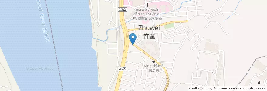 Mapa de ubicacion de 淡水第一信用合作社 en 台湾, 新北市, 淡水区.