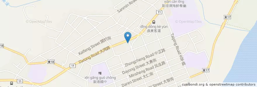 Mapa de ubicacion de 成功豆花 en 타이완, 타이완성, 타이둥현, 청궁진.
