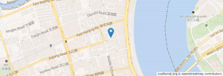 Mapa de ubicacion de 建设银行 en 中国, 上海市.
