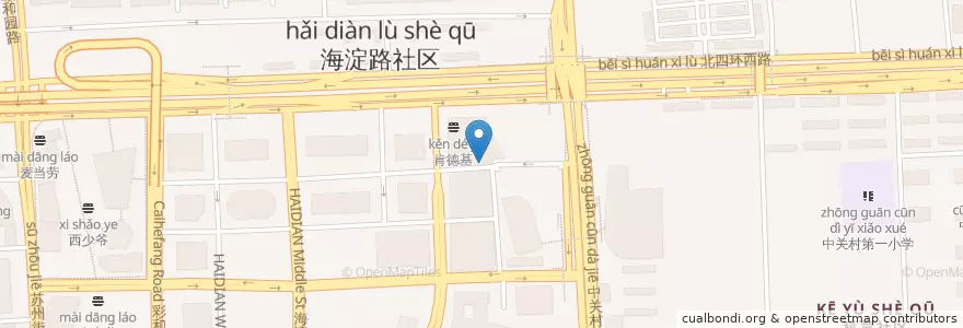 Mapa de ubicacion de 肯德基 en 中国, 北京市, 河北省, 海淀区.