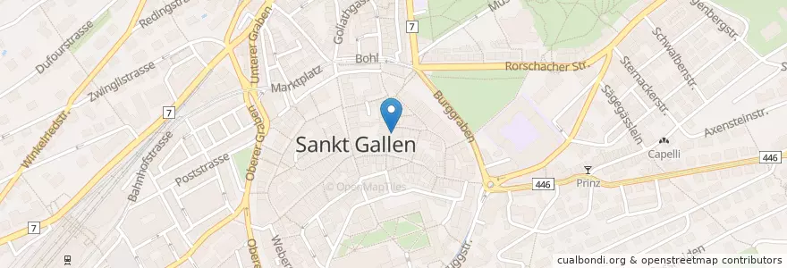 Mapa de ubicacion de San Lorenzo en Switzerland, Sankt Gallen, Wahlkreis St. Gallen, St. Gallen.
