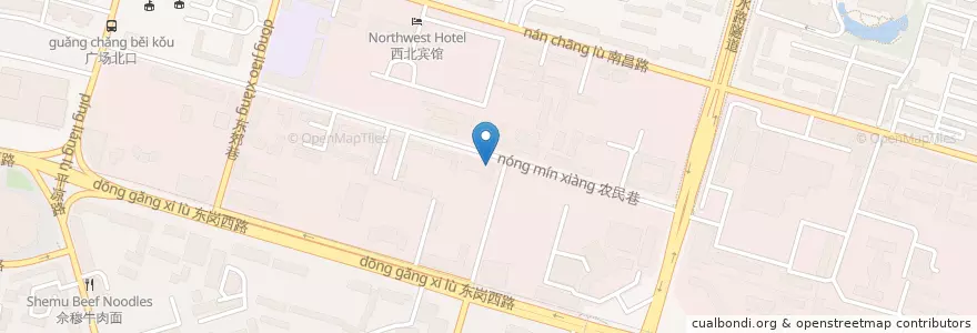Mapa de ubicacion de 华宇开锅羊肉 en Çin, Kansu, 兰州市 (Lanzhou), 城关区, 东岗西路街道.